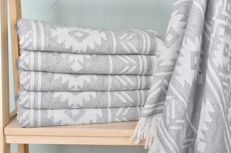 Anniversary Gift For Her, Custom Gift, Turkish Towel Bulk, Custom Name Towel, Handmade Gift, Lightweight towel, 74x40 Cotton Geometric Towel - 2