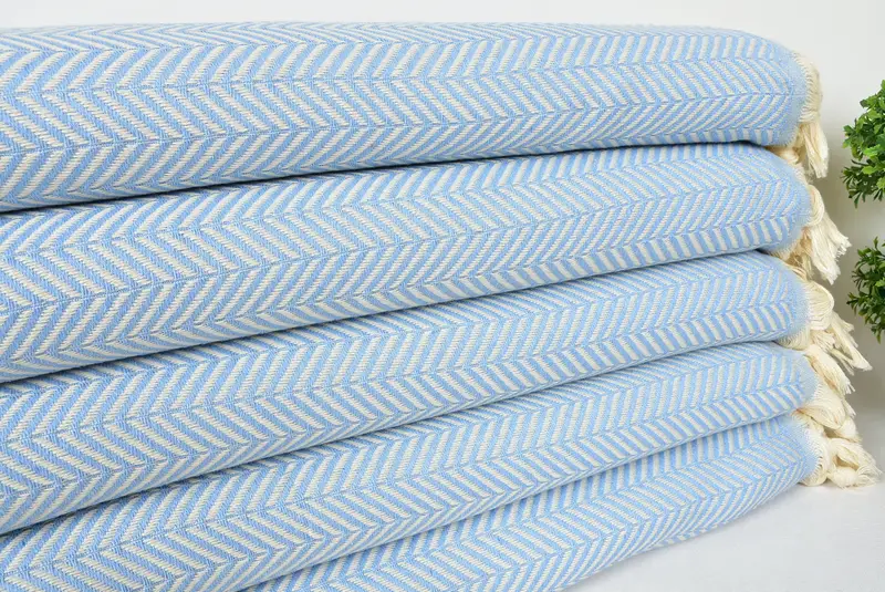 Wedding Favors, Girl Trip Party Favor, Christmas Tablecloth, Woven Blanket, Bridesmaid Gifts, 92x76 Cotton Chevron Towel, Home Decor Gifts - 3