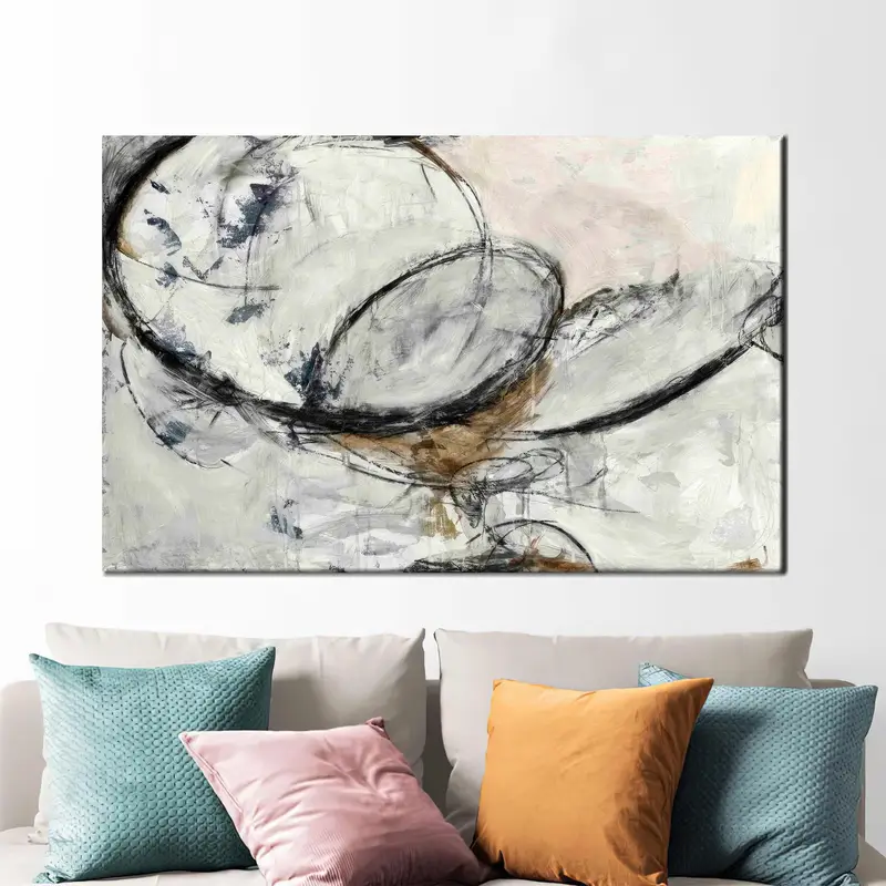 Gray Canvas Art, Black Wall Decor, Modern Abstract, Luxury Abstract, Abstract Art Decor, Wall Art Decor, Gray Wall Hanging, Canvas Art Decor - 1