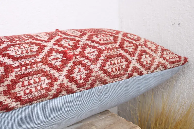 Interior Designer Pillow, Pillow, 12x43 Red Pillow Case, Decorative Bolster Pillow Cover, Vintage Kilim Throw Pillow, Indoor Pillow, Kilim Pillow - 6