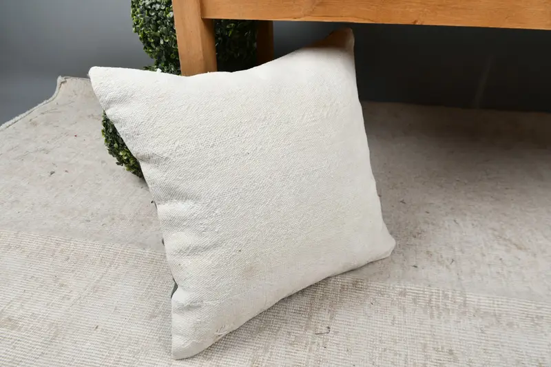 Gift Pillow, Office Chair Pillow Sham, Vintage Kilim Throw Pillow, Pillow, 16x16 White Cushion, Kilim Pillow Cover - 7