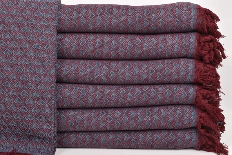 88x76 Cotton Heart Design  Towel, Personalized Blanket, Bachelorette Party Gifts, Bachelorette Large Towel, Woven Throw Blanket, Monogram Blanket - 1