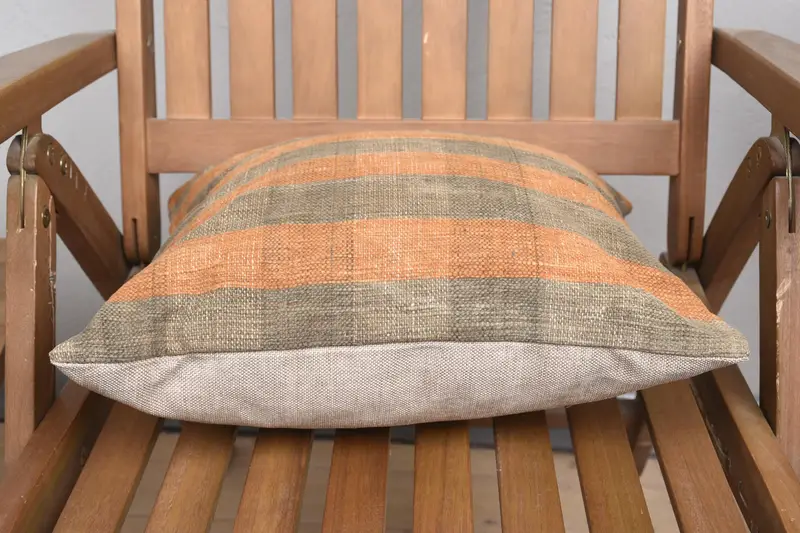 Turkish Kilim Pillow, 16x16 Orange Cushion Case, Home Decor Pillow, Cushion, Seat Pillow, Boho Pillow Sham Cover, Decorative Throw Pillow Case - 5