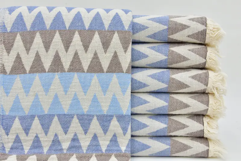 Yoga Towel, Absorbent towel, Bachelorette Party Gift, Engagement Gift, Organic Cotton Towel, Turkish beach towel, 70x40 Cotton Zigzag Design Towel - 1