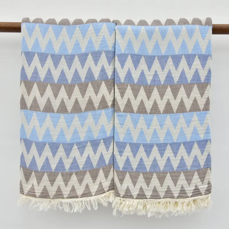 Yoga Towel, Absorbent towel, Bachelorette Party Gift, Engagement Gift, Organic Cotton Towel, Turkish beach towel, 70x40 Cotton Zigzag Design Towel - 4