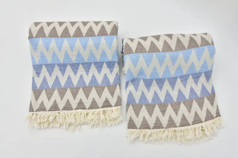 Yoga Towel, Absorbent towel, Bachelorette Party Gift, Engagement Gift, Organic Cotton Towel, Turkish beach towel, 70x40 Cotton Zigzag Design Towel - 6