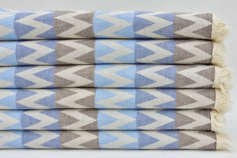 Yoga Towel, Absorbent towel, Bachelorette Party Gift, Engagement Gift, Organic Cotton Towel, Turkish beach towel, 70x40 Cotton Zigzag Design Towel - 3