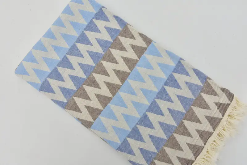 Yoga Towel, Absorbent towel, Bachelorette Party Gift, Engagement Gift, Organic Cotton Towel, Turkish beach towel, 70x40 Cotton Zigzag Design Towel - 7
