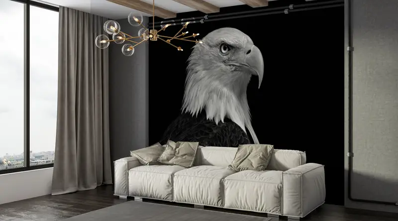3d Wall Paper,Wall Paper Peel and Stick,Eagle Photo Print,Bright Wall Paper,Majestic Bald Eagle Wall Print,Loft Mural, - 5