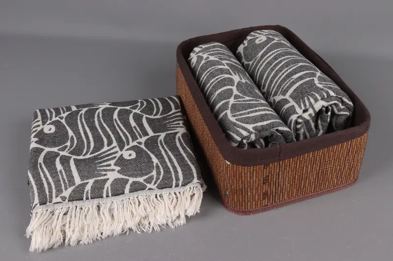 Wedding Gifts Towel, Beach towel, Mother Of The Groom Gift, Lightweight Turkish towel, Embroidered Turkish Towel, 70x36 Cotton Fish Design Towel - 6