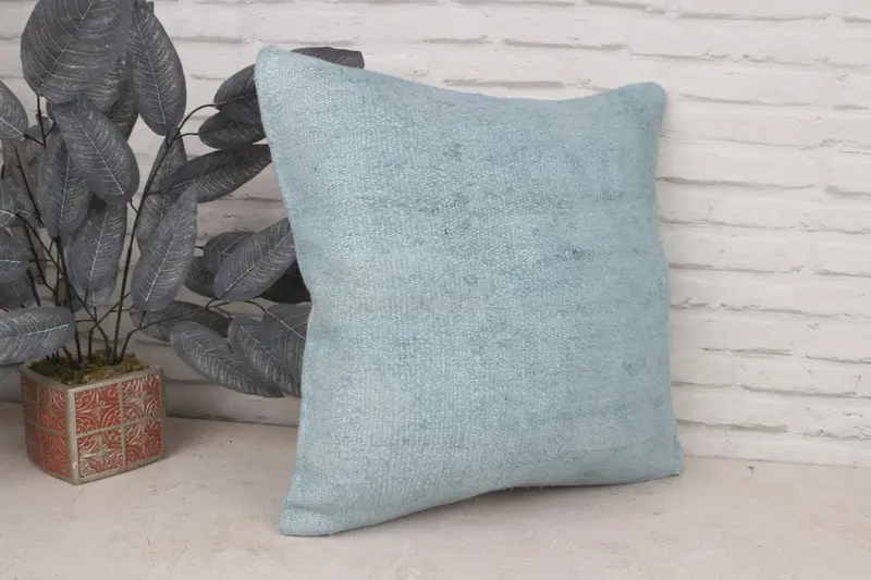Pillow for Sofa, Decorative Throw Pillow Case, Interior Designer Pillow, 20x20 Gray Pillow Sham, Vintage Kilim Pillow, Pillow Sham - 4