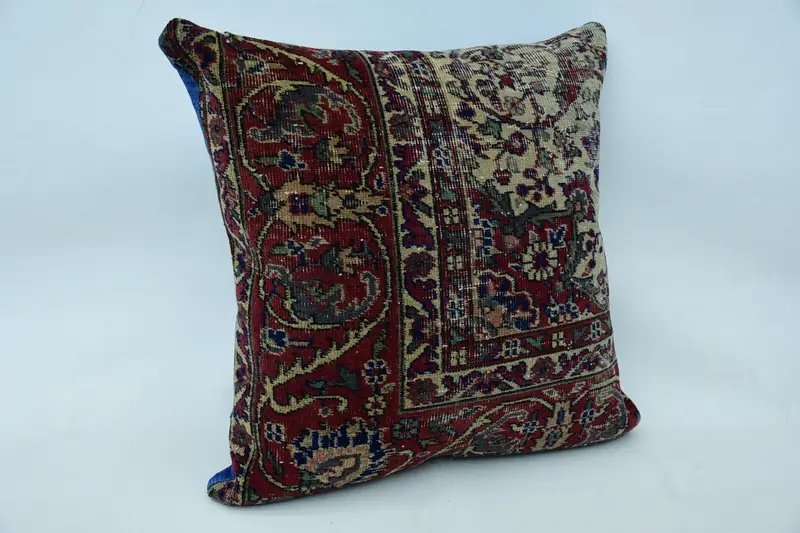 Retro Throw Pillow Case, Vintage Kilim Throw Pillow, Ethnical Kilim Rug Pillow, Home Decor Pillow, Pillow Sham, 28x28 Red Cushion Case - 2