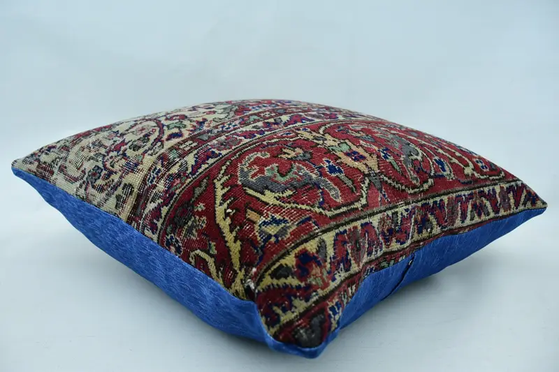 Retro Throw Pillow Case, Vintage Kilim Throw Pillow, Ethnical Kilim Rug Pillow, Home Decor Pillow, Pillow Sham, 28x28 Red Cushion Case - 5