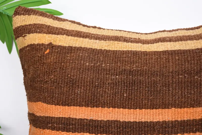 Cushion Cover, Throw Kilim Pillow, Floor Pillow Cover, Retro Throw Pillow Case, Ethnical Kilim Rug Pillow, Kilim Pillow, 18x18 Brown Pillow - 2