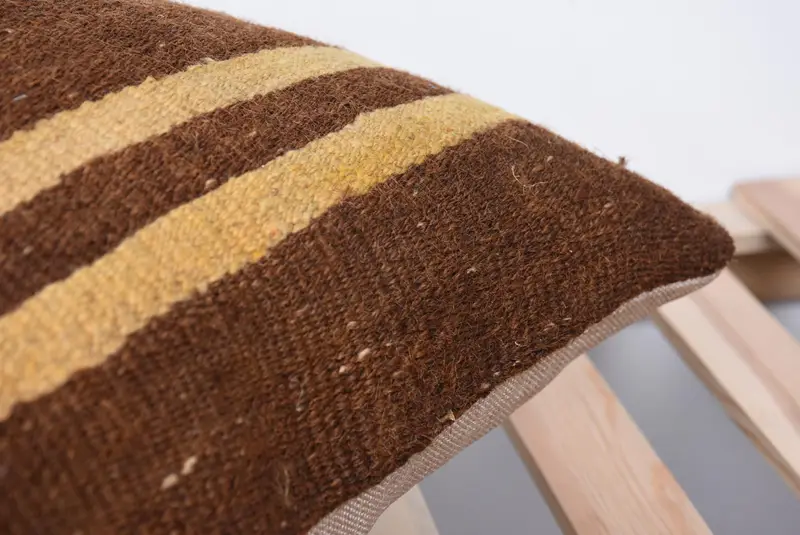 Cushion Cover, Throw Kilim Pillow, Floor Pillow Cover, Retro Throw Pillow Case, Ethnical Kilim Rug Pillow, Kilim Pillow, 18x18 Brown Pillow - 7