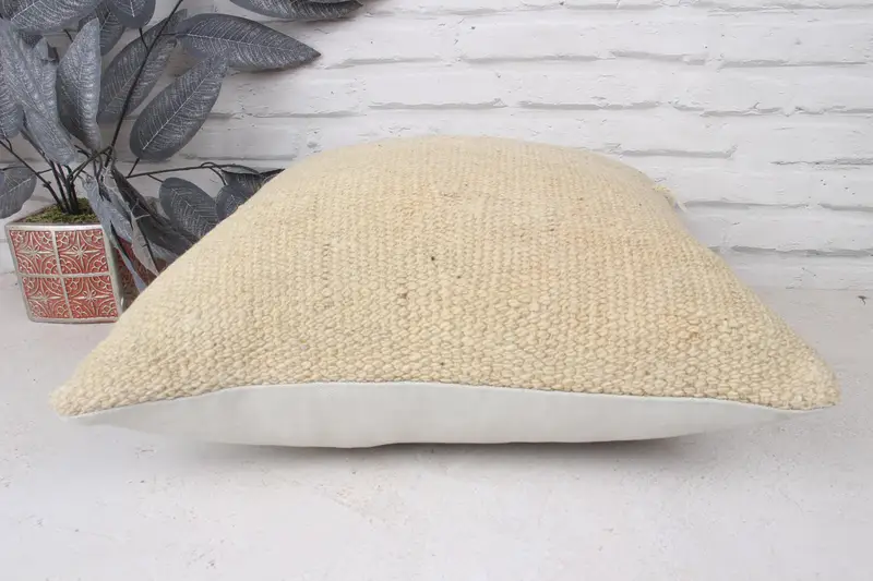 Anatolian Pillow Cover, Turkish Pillow, Cushion, Lounge Throw Pillow Case, Kilim Pillow Cover, 18x18 Beige Pillow Case, Throw Kilim Pillow - 5