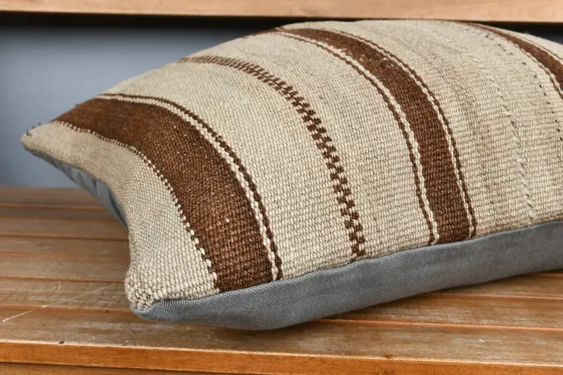 Aztec Cushion, Pillow for Couch, Interior Designer Pillow, Vintage Kilim Throw Pillow, Pillow, 16x24 Beige Pillow, Ethnic Throw Pillow Sham - 4