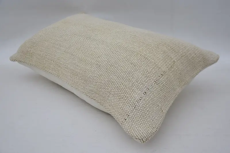 Throw Kilim Pillow, Kilim Cushion Sham, Meditation Cushion Cover, Gift Pillow, Aesthetic Pillow Cover, 12x20 Beige Cushion Case, Pillow Sham - 6