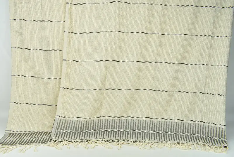 104x96 Cotton Striped Towel, Bedspread, Boyfriend Gift, Bachelorette Party Items, Turkish Tablecloth, Boho Throw Blankets, Woven Blanket - 7