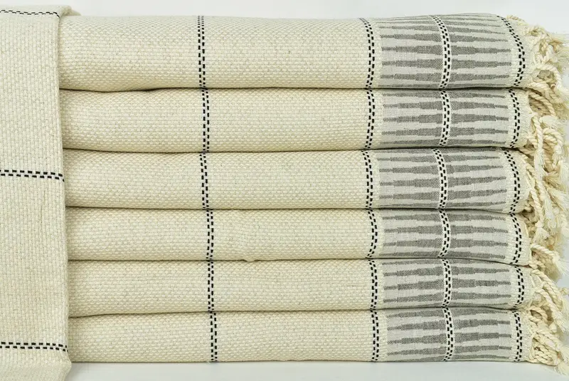 104x96 Cotton Striped Towel, Bedspread, Boyfriend Gift, Bachelorette Party Items, Turkish Tablecloth, Boho Throw Blankets, Woven Blanket - 1