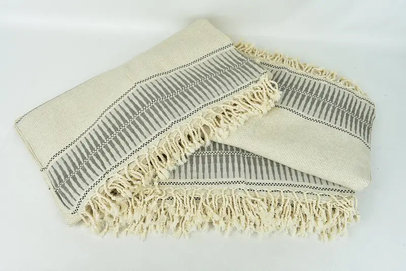104x96 Cotton Striped Towel, Bedspread, Boyfriend Gift, Bachelorette Party Items, Turkish Tablecloth, Boho Throw Blankets, Woven Blanket - 6