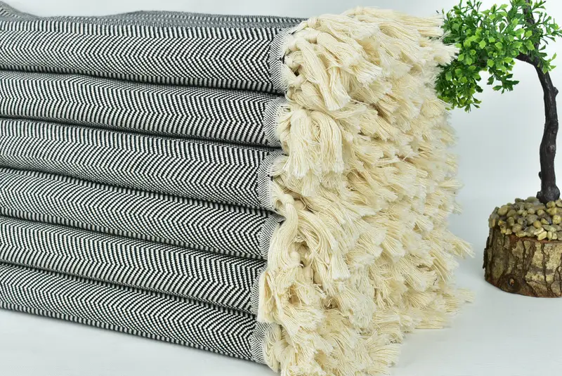 Turkish Tablecloth, 84x64 Cotton Chevron Towel, Bridesmaid Favors, Personalized Gifts, Decorative Blanket, Best Friend Wedding Gift, Turkish Blanket - 3