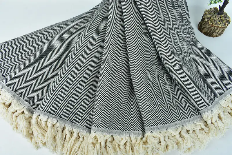 Turkish Tablecloth, 84x64 Cotton Chevron Towel, Bridesmaid Favors, Personalized Gifts, Decorative Blanket, Best Friend Wedding Gift, Turkish Blanket - 4