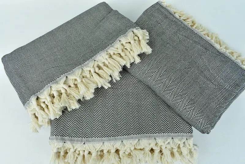 Turkish Tablecloth, 84x64 Cotton Chevron Towel, Bridesmaid Favors, Personalized Gifts, Decorative Blanket, Best Friend Wedding Gift, Turkish Blanket - 6