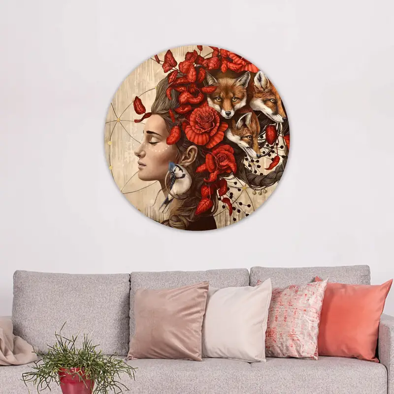 Elegante abstrakte Frauen-Leinwand: Lebendiger floraler Kunstdruck