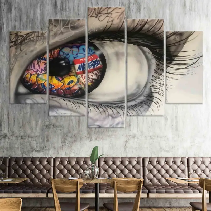 Eye Graffiti Wall Art, Abstract Eye Wall Decor, Graffiti Wall Art, Canvas Art, Large Canvas, Home Decor, Modern Wall Art, Living Room Decor, - 9