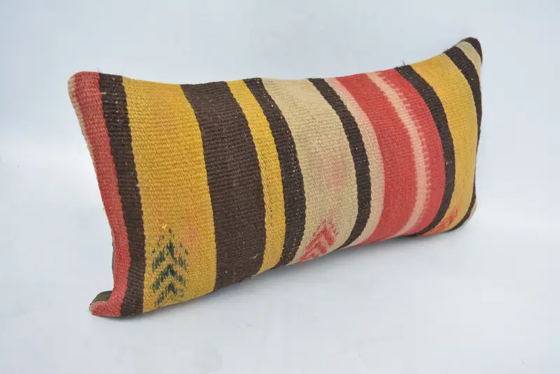 12x24 Brown Cushion Cover, Pillow, Shabby Chic Pillow Cover, Boho Pillow, Ethnic Throw Pillow, Pillow for Sofa, Kilim Cushion Sham - 3
