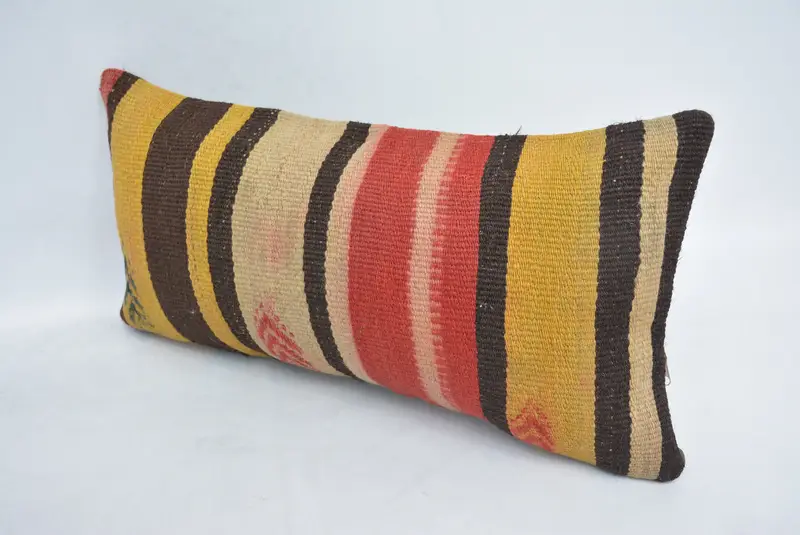 12x24 Brown Cushion Cover, Pillow, Shabby Chic Pillow Cover, Boho Pillow, Ethnic Throw Pillow, Pillow for Sofa, Kilim Cushion Sham - 4