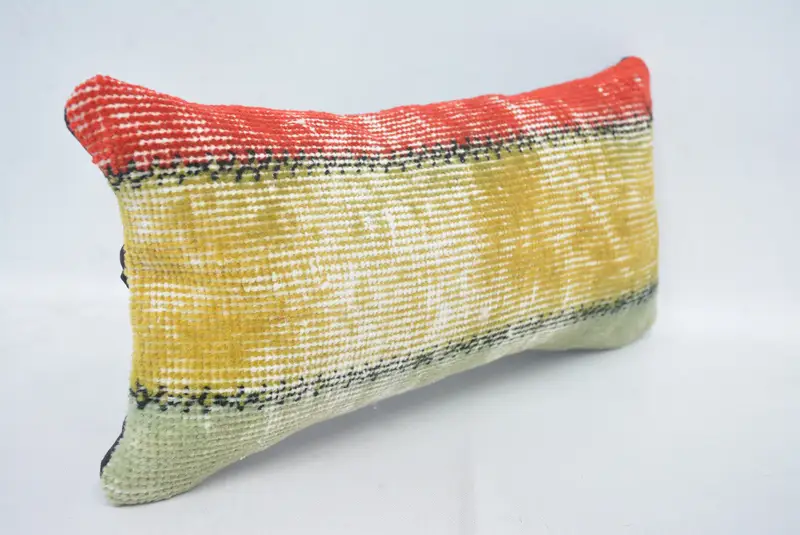 Pillow, 8x16 Yellow Cushion, Ethnic Throw Cushion Cover, Turkish Pillow, Handmade Kilim Cushion, Ethnical Kilim Rug Pillow, Outdoor Patio Cushion - 3
