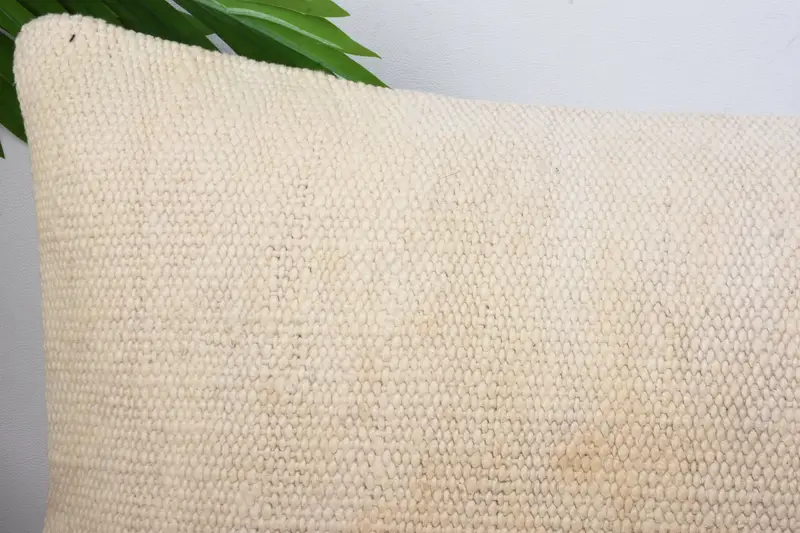 Boho Pillow Sham Cover, Vintage Kilim Throw Pillow, Pillow Case, Turkish Kilim Pillow, Neutral Pillow Case, 12x20 Beige Pillow - 2