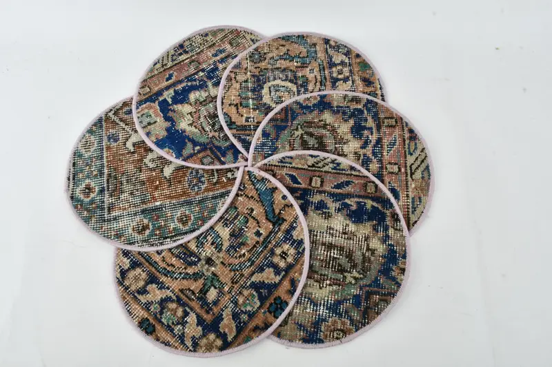 ボヘミアン ブルー & グリーン プレースマット、ミニマリスト ボヘミアン スタイル プレースマット