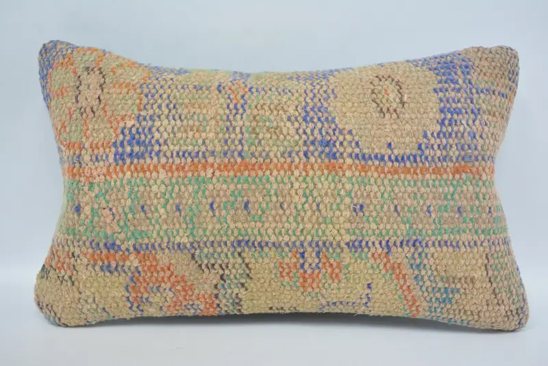 12x20 Blue Pillow, Muted Cushion Case, Vintage Kilim Pillow, Decorative Pillow Sham, Cushion Case, Antique Pillows, Handmade Kilim Cushion - 1