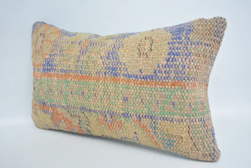 12x20 Blue Pillow, Muted Cushion Case, Vintage Kilim Pillow, Decorative Pillow Sham, Cushion Case, Antique Pillows, Handmade Kilim Cushion - 4