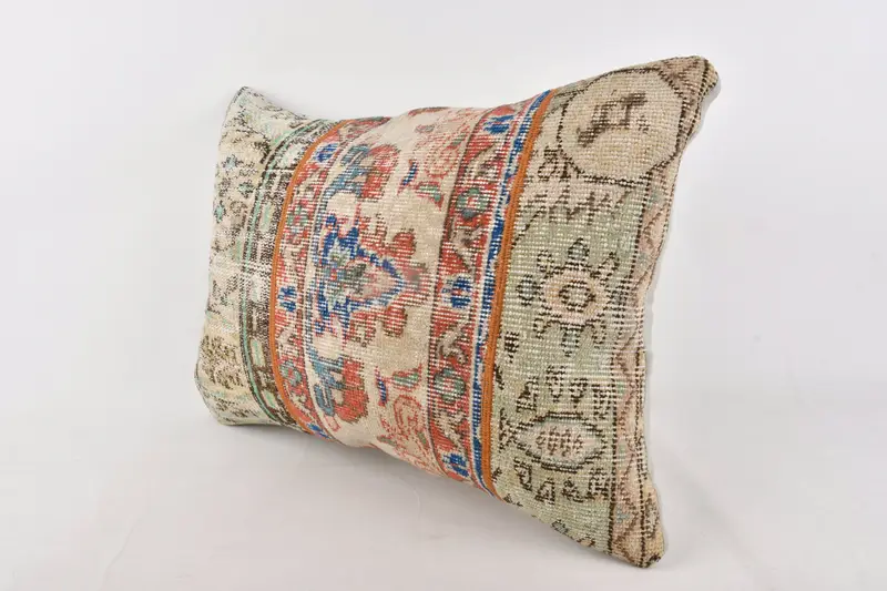 Kilim Cushion Sham, Boho Pillow Sham Cover, Oriental Cushion, Pillow, 20x28 Blue Pillow Case, Bench Pillow Cover, Vintage Pillow - 4