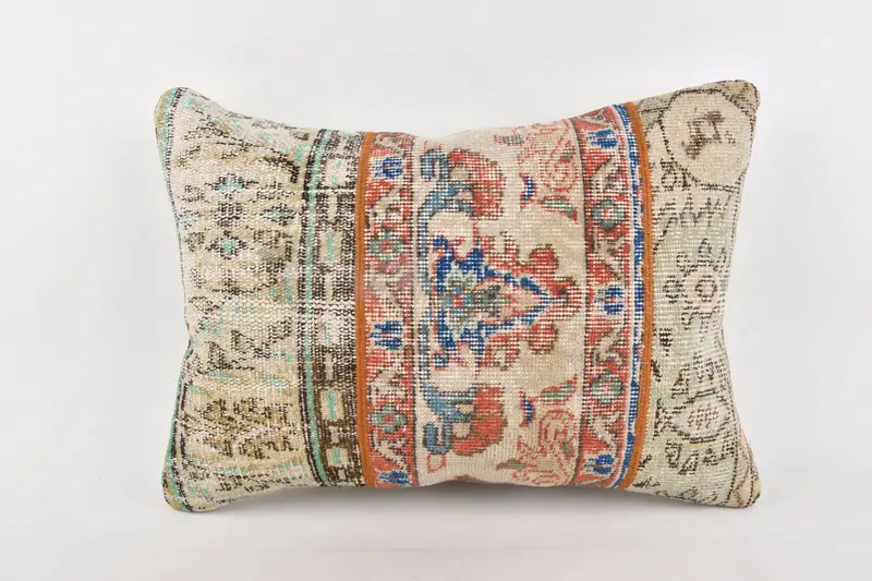 Kilim Cushion Sham, Boho Pillow Sham Cover, Oriental Cushion, Pillow, 20x28 Blue Pillow Case, Bench Pillow Cover, Vintage Pillow - 1
