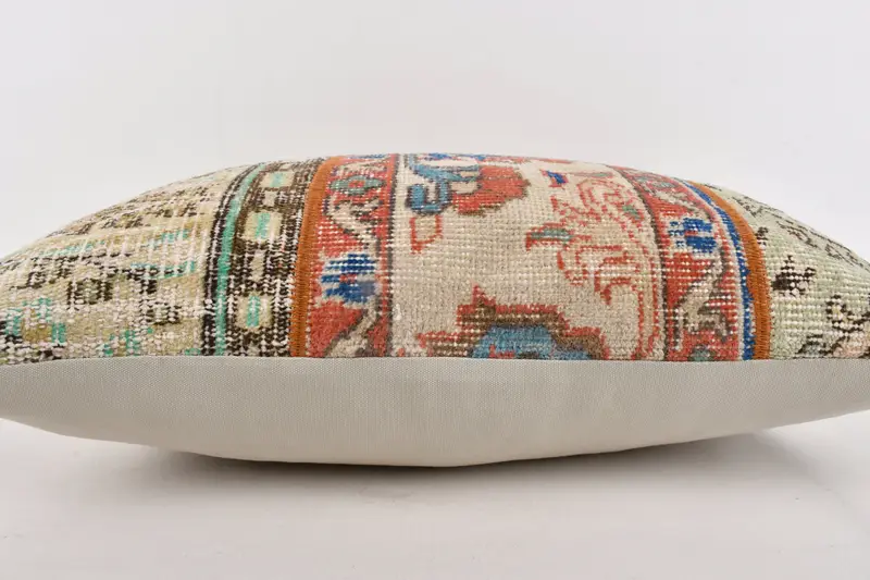 Kilim Cushion Sham, Boho Pillow Sham Cover, Oriental Cushion, Pillow, 20x28 Blue Pillow Case, Bench Pillow Cover, Vintage Pillow - 5