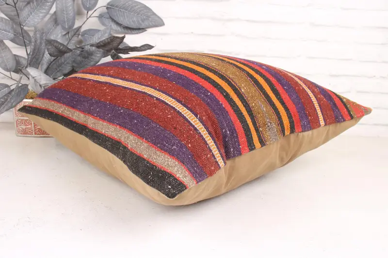 Cushion, Kilim Pillow, Boho Pillow, 24x24 White Cushion Cover, Antique Pillows, One Of A Kind Cushion Cover, Sustainable Pillow Case - 6