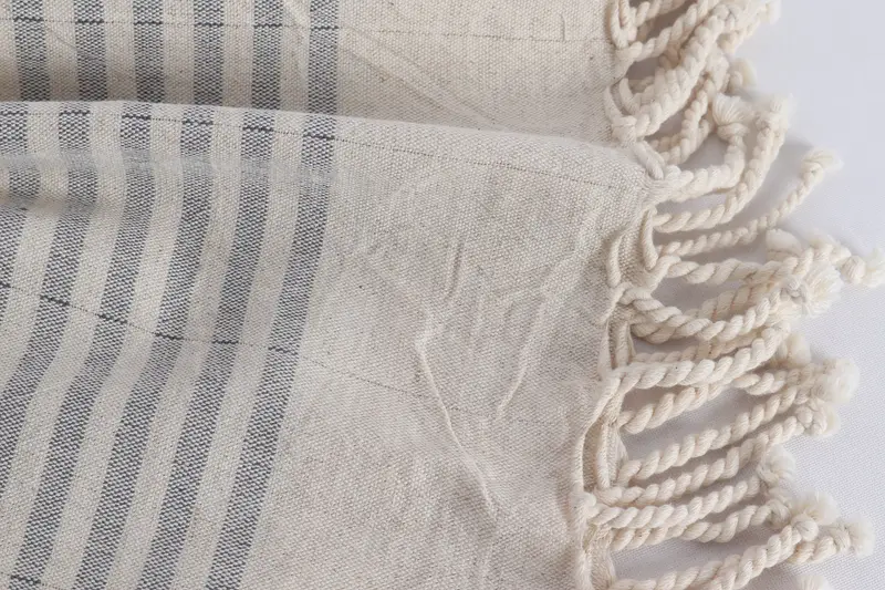 Embroidered Towel, Valentines Day Gift Idea, Sand-resistant Turkish towel for the beach, Personalized Gifts, Fouta towel, 70x40 Linen Striped Towel - 8