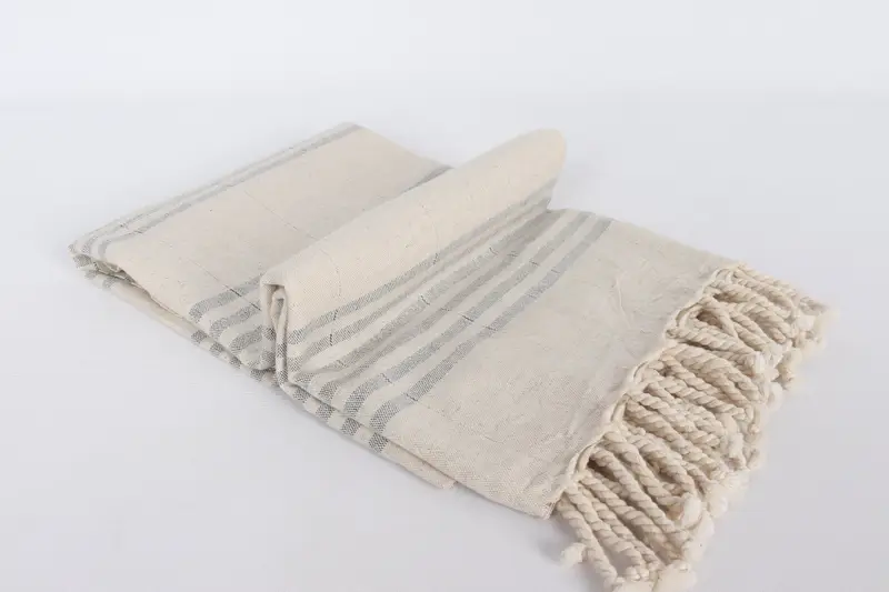 Embroidered Towel, Valentines Day Gift Idea, Sand-resistant Turkish towel for the beach, Personalized Gifts, Fouta towel, 70x40 Linen Striped Towel - 6