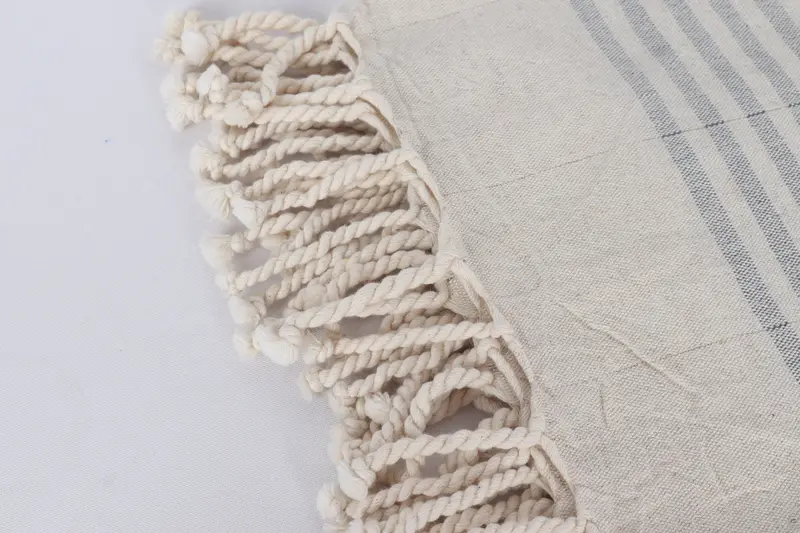 Embroidered Towel, Valentines Day Gift Idea, Sand-resistant Turkish towel for the beach, Personalized Gifts, Fouta towel, 70x40 Linen Striped Towel - 7
