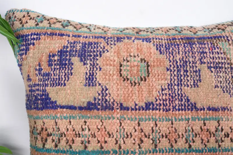 Handmade Kilim Cushion, Vintage Kilim Pillow, Cushion Cover, Boho Chic Pillow Case, 20x20 Beige Cushion, Kilim Cushion Sham, Art Deco Cushion Case - 2