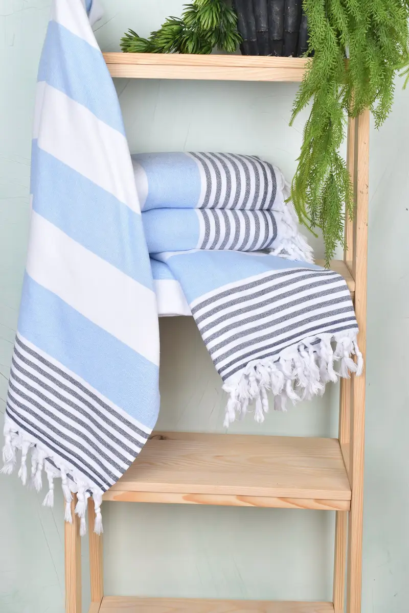 Luxury Turkish beach towel for summer vacation, Home Gift, Monogram Turkish Towel, Summer Gift, 68x36 Cotton Striped Terry Towel, Beach towel - 6