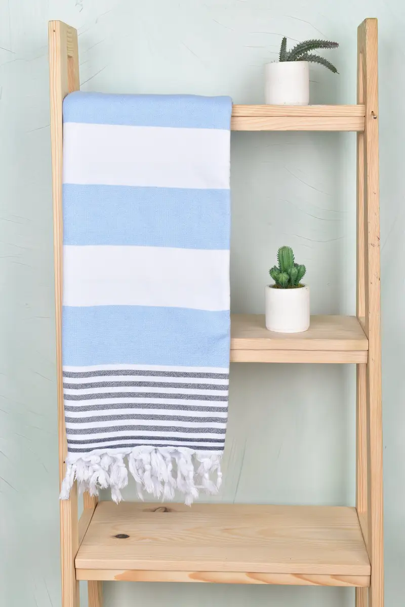 Luxury Turkish beach towel for summer vacation, Home Gift, Monogram Turkish Towel, Summer Gift, 68x36 Cotton Striped Terry Towel, Beach towel - 8