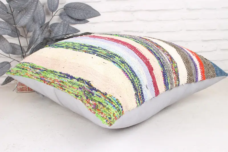 Cozy Throw Cushion Cover, Handmade Kilim Cushion, Accent Pillow Case, Pillow Case, Kilim Pillow Cover, 24x24 Red Pillow Case, Boho Pillow Sham Cover - 6