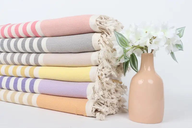 Christmas Gift, Custom Gift, Lightweight Turkish towel, Quick-dry peshtemal, Sand-resistant Turkish towel for the beach, 70x40 Cotton Striped Towel - 2