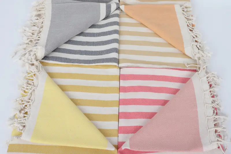 Christmas Gift, Custom Gift, Lightweight Turkish towel, Quick-dry peshtemal, Sand-resistant Turkish towel for the beach, 70x40 Cotton Striped Towel - 5